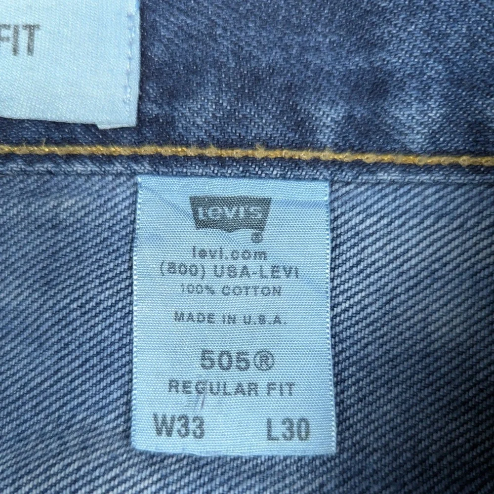 Levis 505 Regular Fit Jeans Mens 33 Medium Wash Blue Denim Made in‎ USA